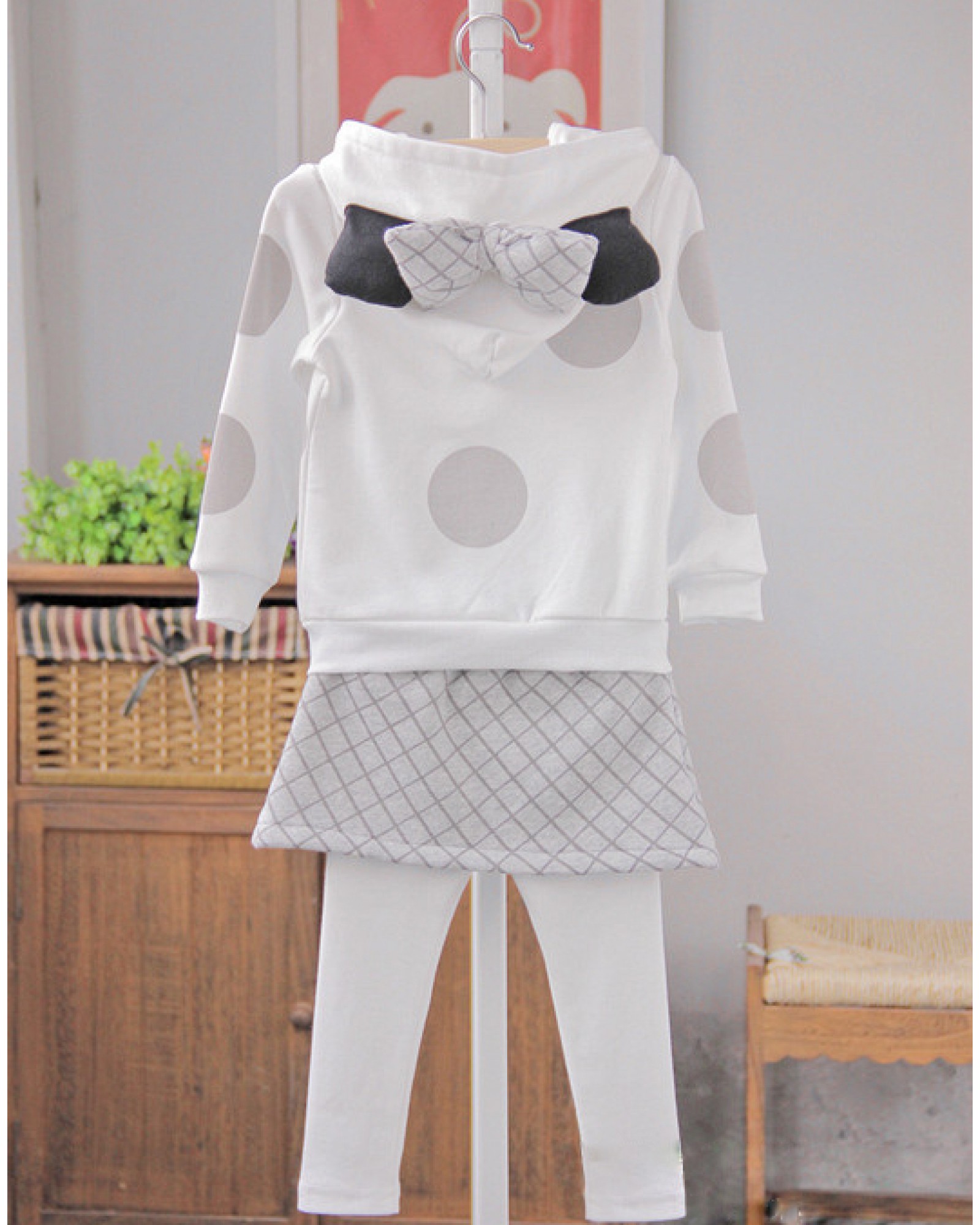 The new package hip jacket girls autumn dot culottes